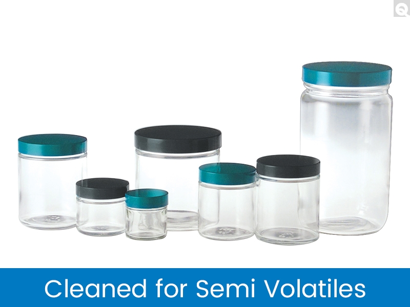Straight Sided Round Jars, Cleaned For Semi-Volatiles