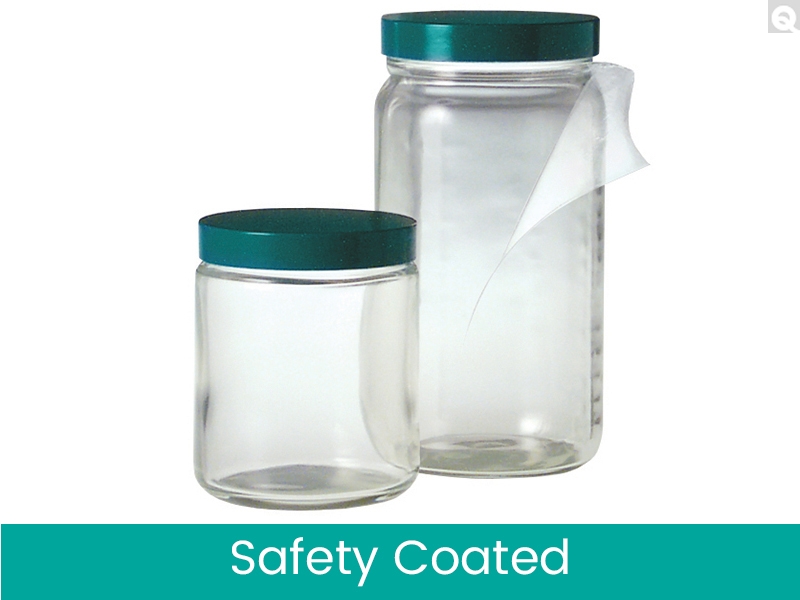 Safety Coated Straight Sided Round Bottles
